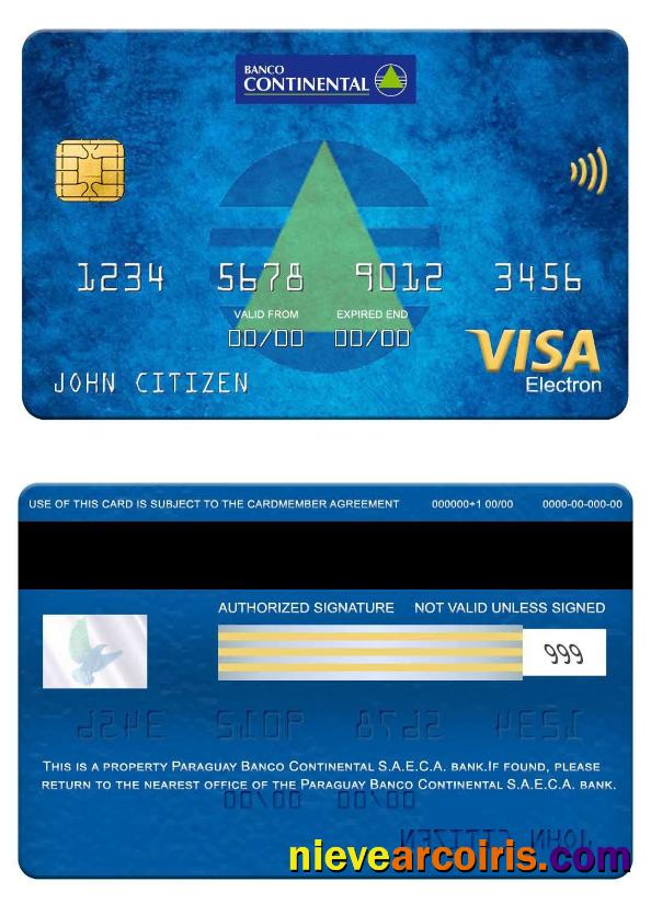 Paraguay Banco Continental S.A.E.C.A. bank visa electron card